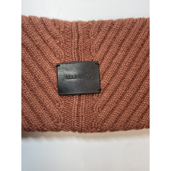 AllSaints Traveling Rib Headband In Burnt Orange New - Picture 2 of 3